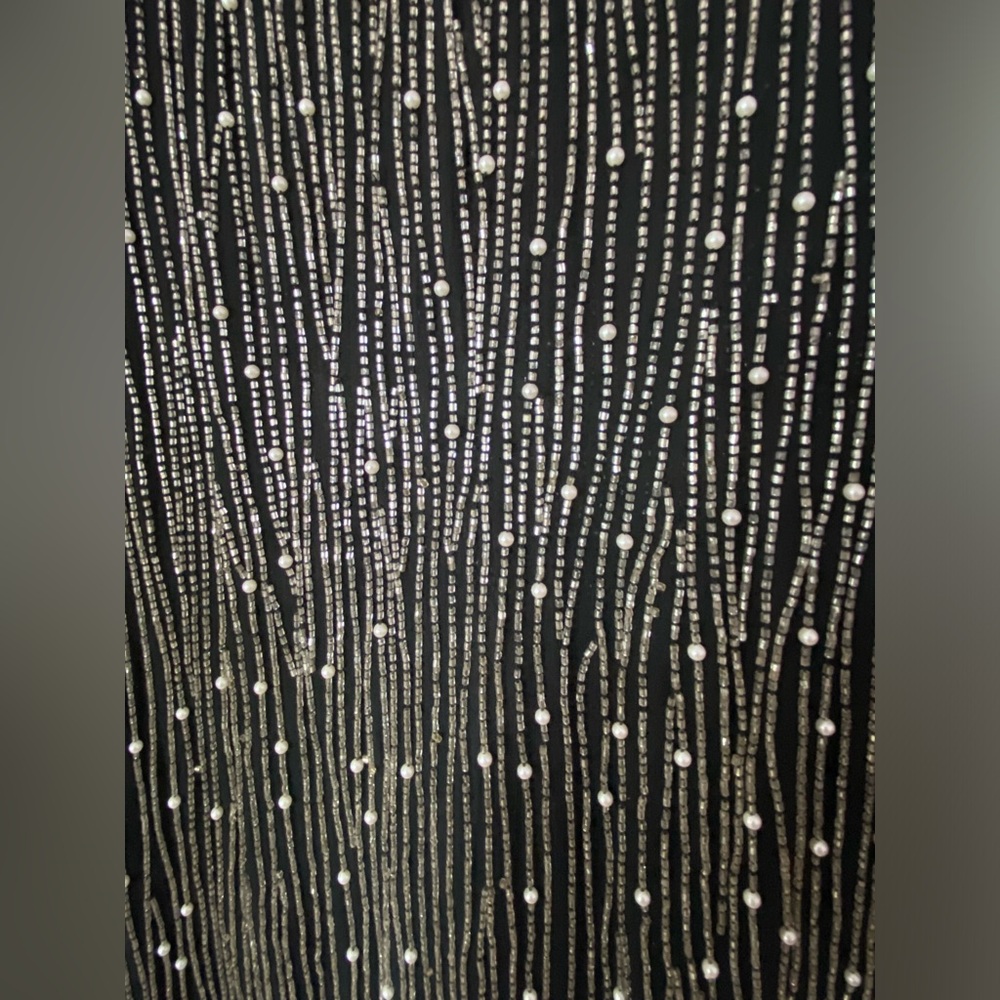 Beautiful Beaded & Pearl Long Sleeve Sheer Shirt No Tags Size Woman’s 16 - Picture 2 of 5